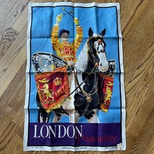Vintage Irish Linen Tea Towel London Pageantry Drummer BY ULSTER Harrods